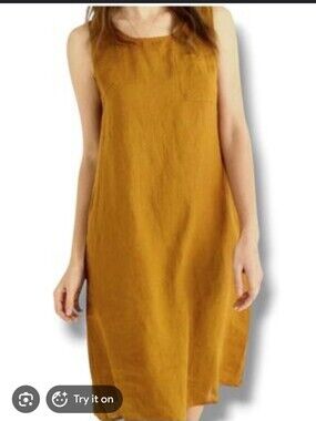 Grae Cove Marigold/Mustard Linen Dress